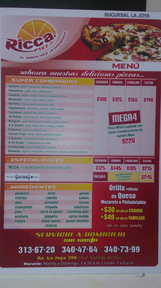 Ricca Pizza Menu - Image 5